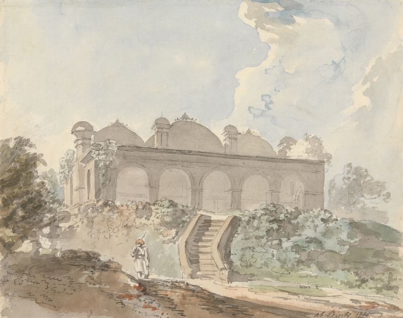 Pintura figurativa al óleo de Samuel Davis de 1788, con juego de luz y sombra.