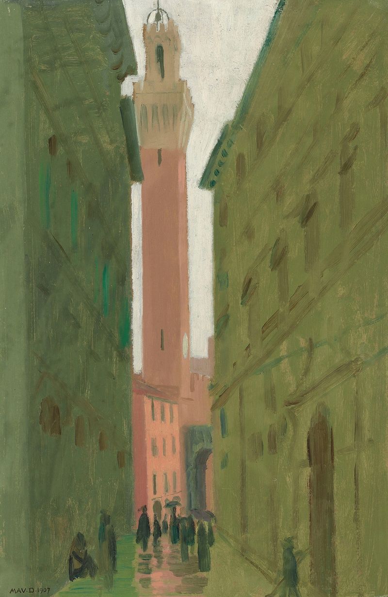 Figurative work by Maurice Denis, La Mangia, 1907, featuring a solitary figure in ochres and muted greens.