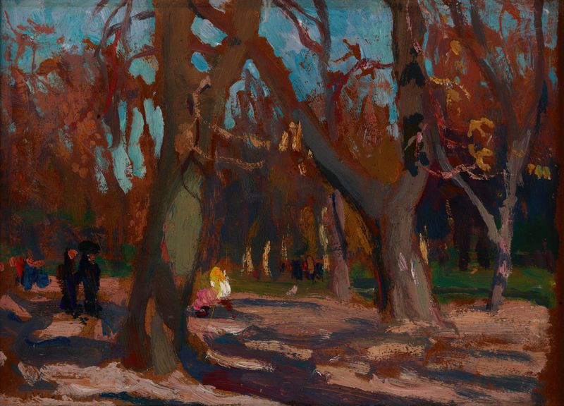 Impressionist landscape of The Planty Park in Krakow by Jan Stanisławski