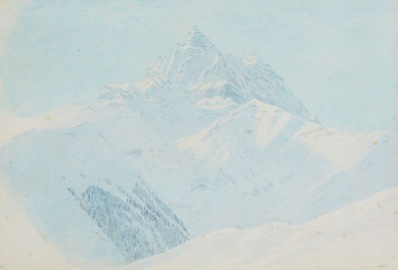 Paisaje con montañas y luz solar de James Crowe Richmond, 1875