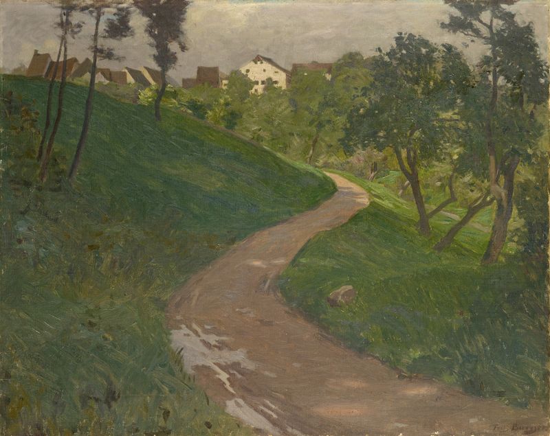 Country Road on a Hill de Fritz Burger, Impressionismo, paisagem