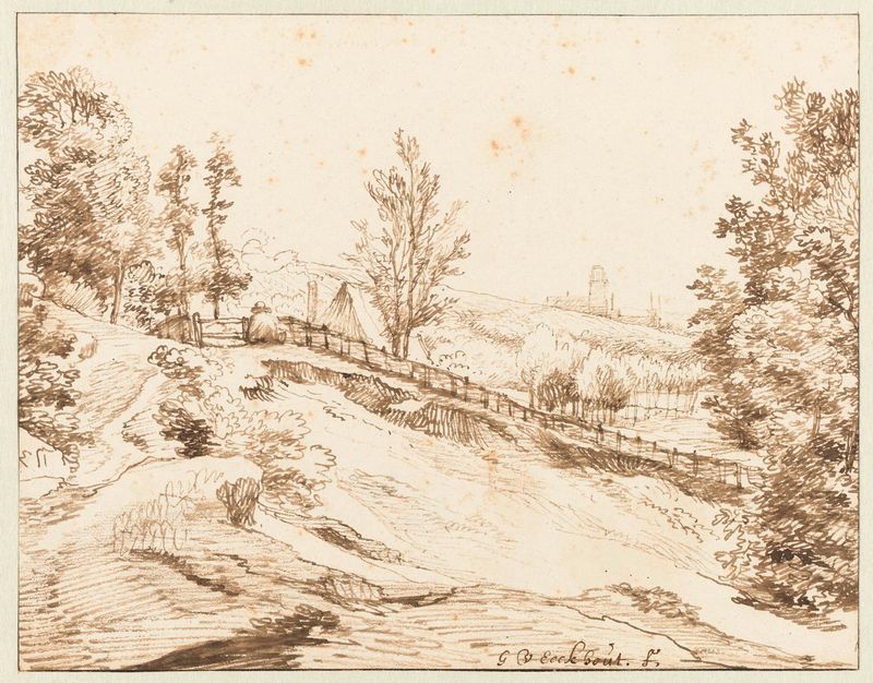 Undulating landscape with Arnhem in the distance, oil painting by Gerbrand van den Eeckhout