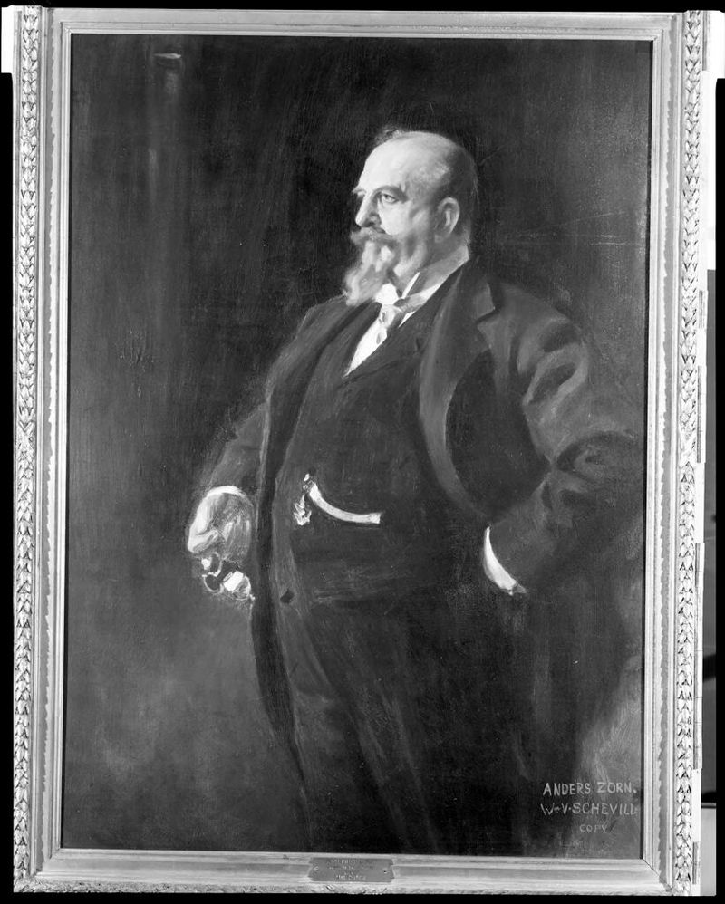 Portrait of Adolphus Busch, oil on canvas by William Valentine Schevill