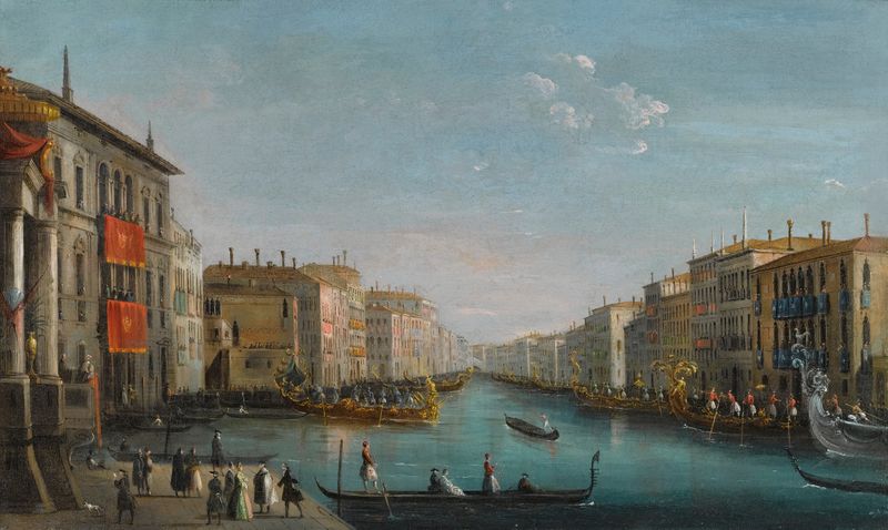 Venice, A View Of The Grand Canal, oil painting by Giuseppe Bernardino Bison