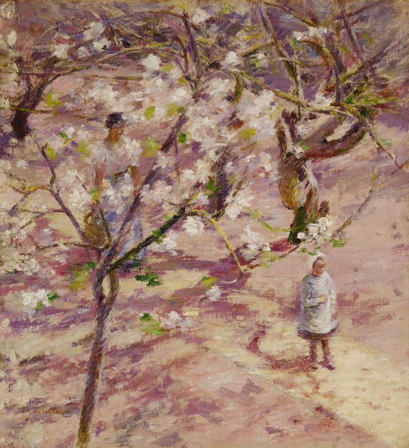 Blossoms at Giverny, oil on canvas by Theodore Robinson