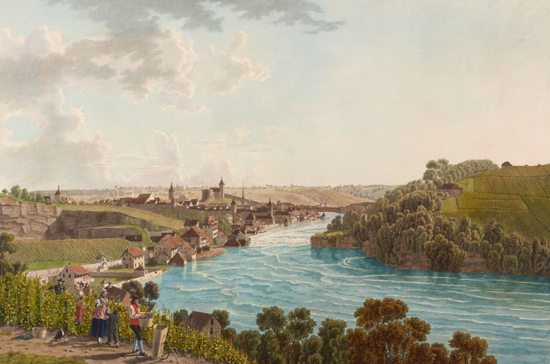 Paisaje de Schaffhausen de Johann Jakob Biedermann, medio desconocido