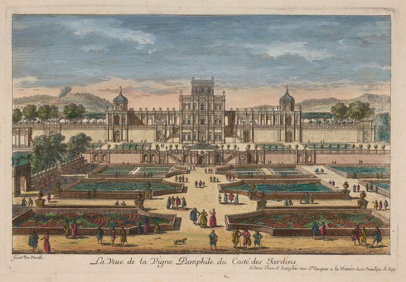 Engraving by Gabriel Pérelle depicting a vineyard landscape.