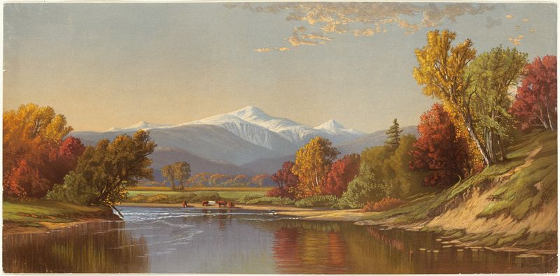 Late Autumn in the White Mountains, oil painting by Alfred Thompson Bricher, featuring autumn foliage.