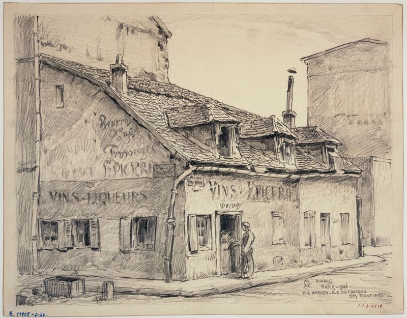 La rue Harvey et la rue du Château des Rentiers, óleo sobre tela de Ferdinand Boberg
