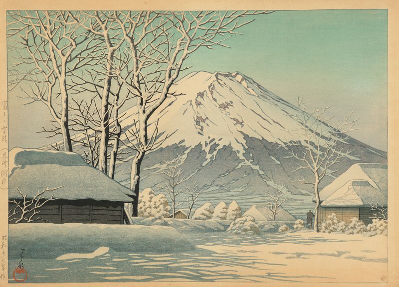 Ukiyo-e do Monte Fuji após a nevasca por Kawase Hasui
