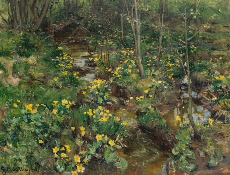 Norwegian Marigolds de Gerhard Munthe, pintura a óleo com vibrantes calêndulas.