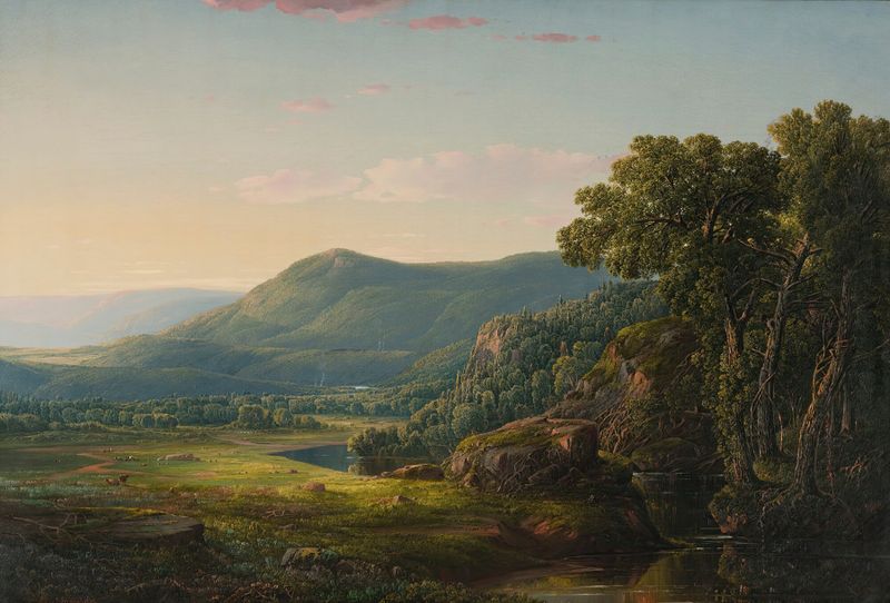 Morning In The Alleghenies, oil on canvas by William Louis Sonntag, depicting a dawn landscape.