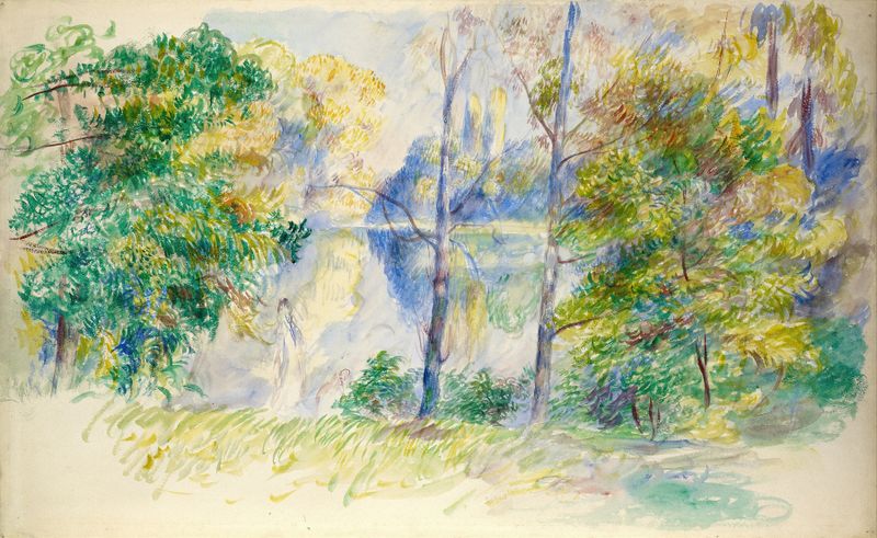 Escena de género con figuras en un parque, óleo de Pierre-Auguste Renoir