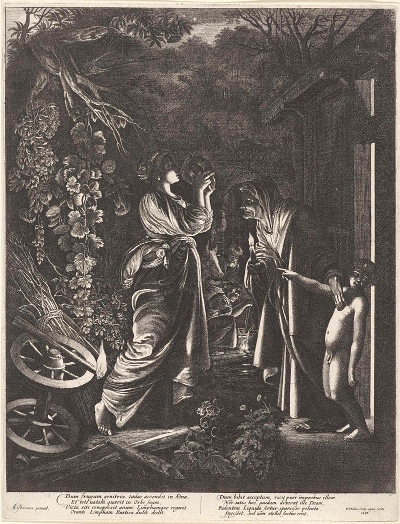 Ceres, a deusa da agricultura, em uma gravura de Wenceslaus Hollar