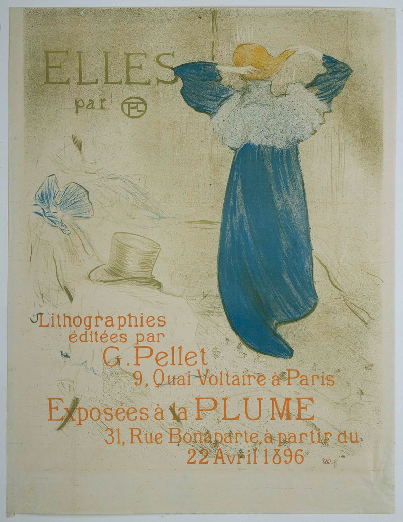 Affiche voor de expositie van de serie Elles by Henri de Toulouse-Lautrec, lithograph