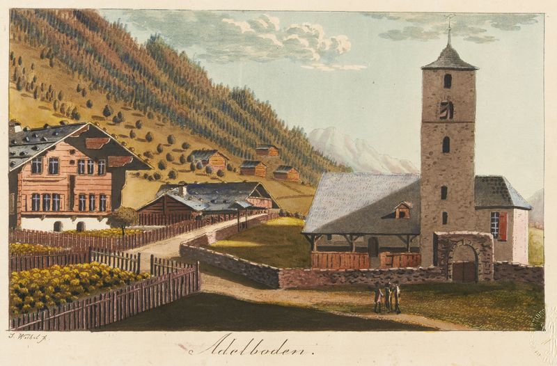 Paisaje luminoso en óleo sobre lienzo de Jakob Samuel Weibel