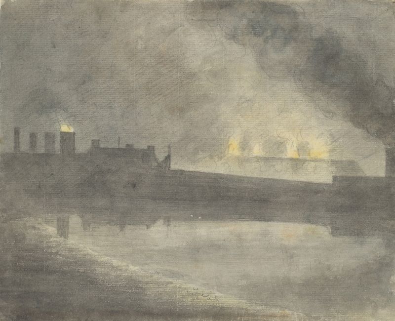 Foundry at Canon, Herefordshire, acuarela sobre papel de John Baptist Malchair