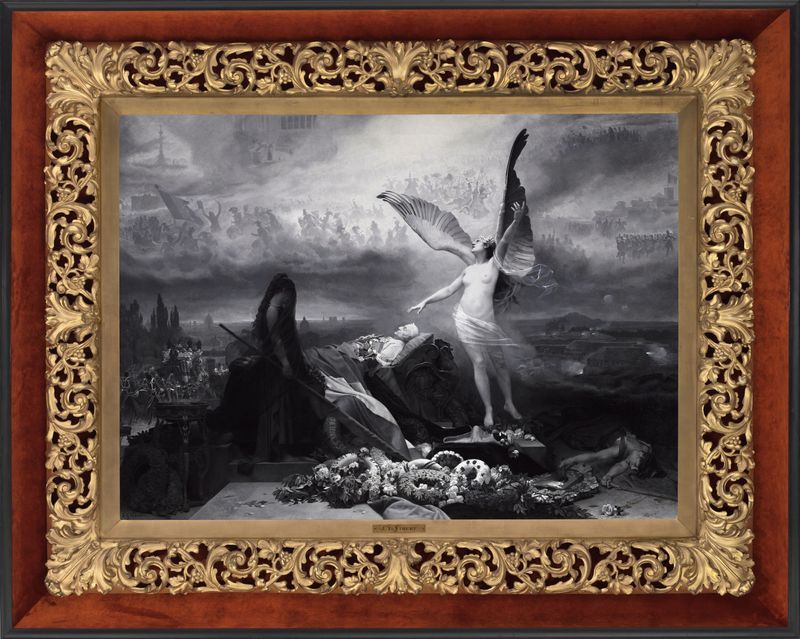 Cena histórica de Louis-Adolphe Thiers ascendendo, óleo sobre tela de Jehan Georges Vibert
