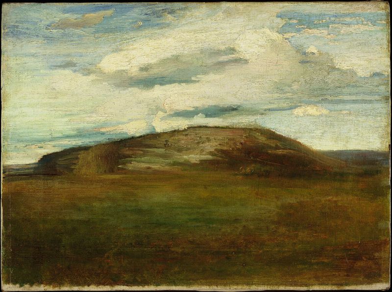 Autumn landscape with trees and light, oil on canvas by John La Farge