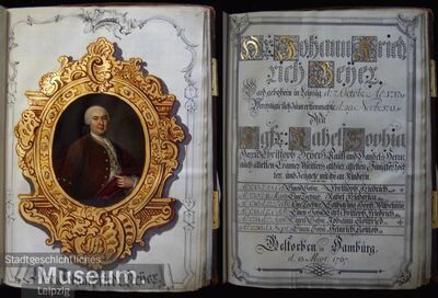 Retrato de Johann Friedrich Beyer, tinta sobre papel de Johann Ludwig Mangoldt