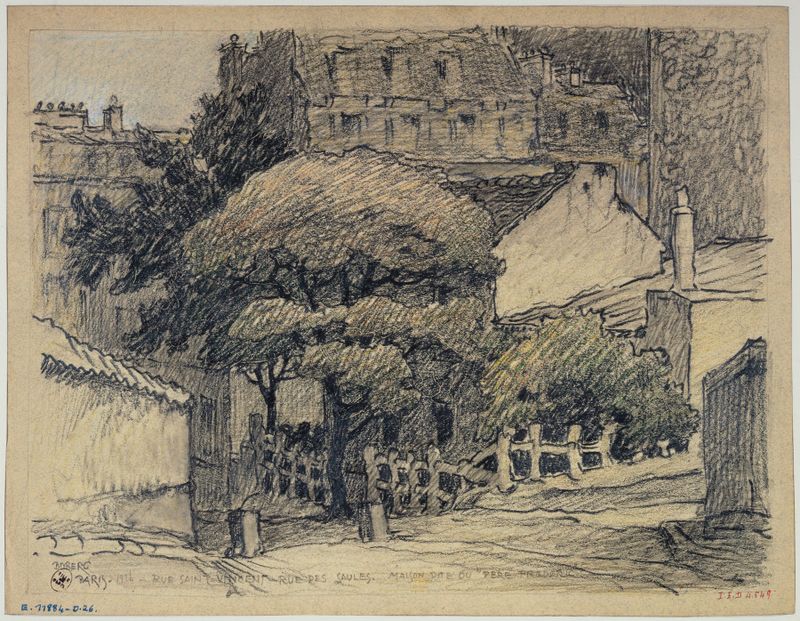 La rue Saint-Vincent et la rue des Saules, óleo de Ferdinand Boberg