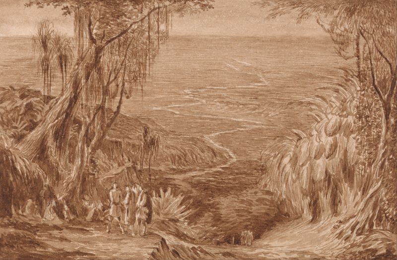 Paisaje de Albania de Edward Lear, pintura al óleo