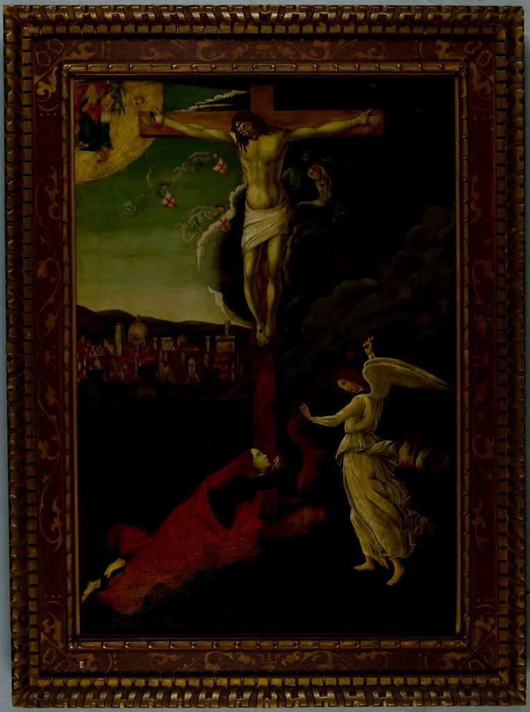 Saint Mary Magdalene at the Foot of the Cross, oil on canvas by Carl Peter Teigen