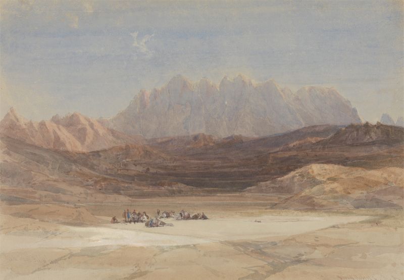 Paisagem do Monte Sinai, óleo sobre tela de David Roberts