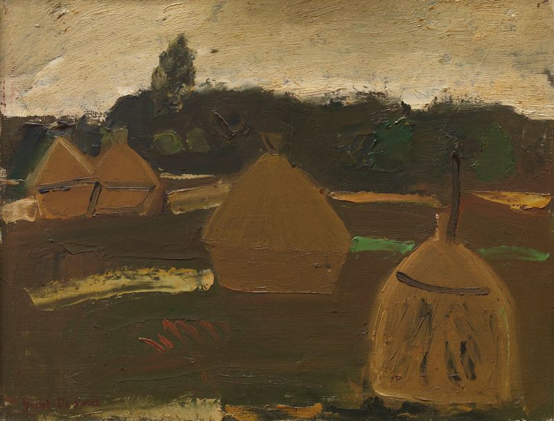 Haystacks de Gustave De Smet, expressionismo, pintura de paisagem a óleo