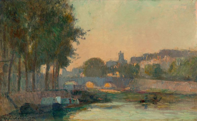 Landscape of Paris, la Seine et l’île de la Cité by Albert Lebourg, oil painting