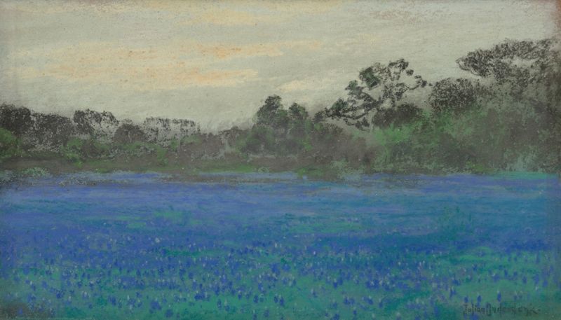Bluebonnet Field oil painting by Julian Onderdonk featuring a vibrant field of bluebonnets.