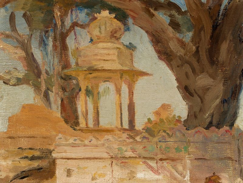 Santuário indiano Hiesa em Udaipur, óleo sobre tela de Jan Ciągliński