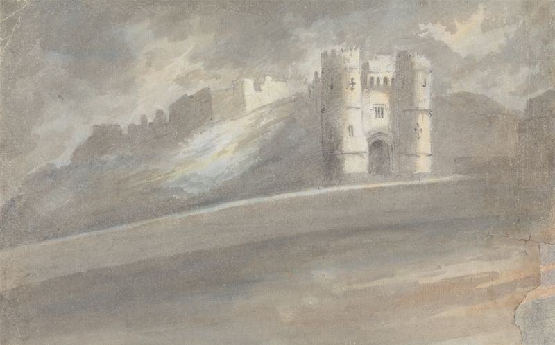 Carisbrooke Castle, Isle of Wight, aquarela sobre papel de John Malchair