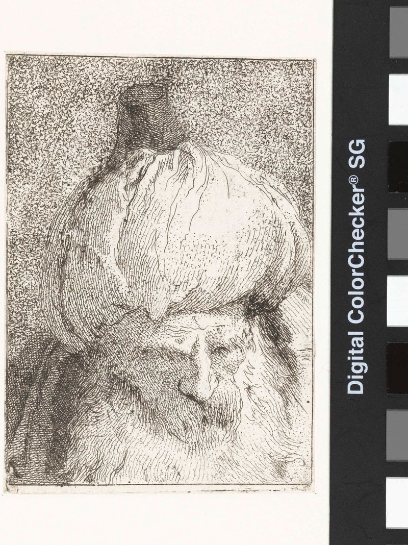 Retrato de un hombre con turbante, grabado de Giovanni Domenico Tiepolo