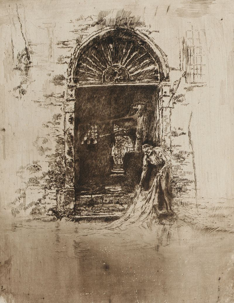 Representação figurativa de um tingidor por James Abbott McNeill Whistler, óleo sobre tela
