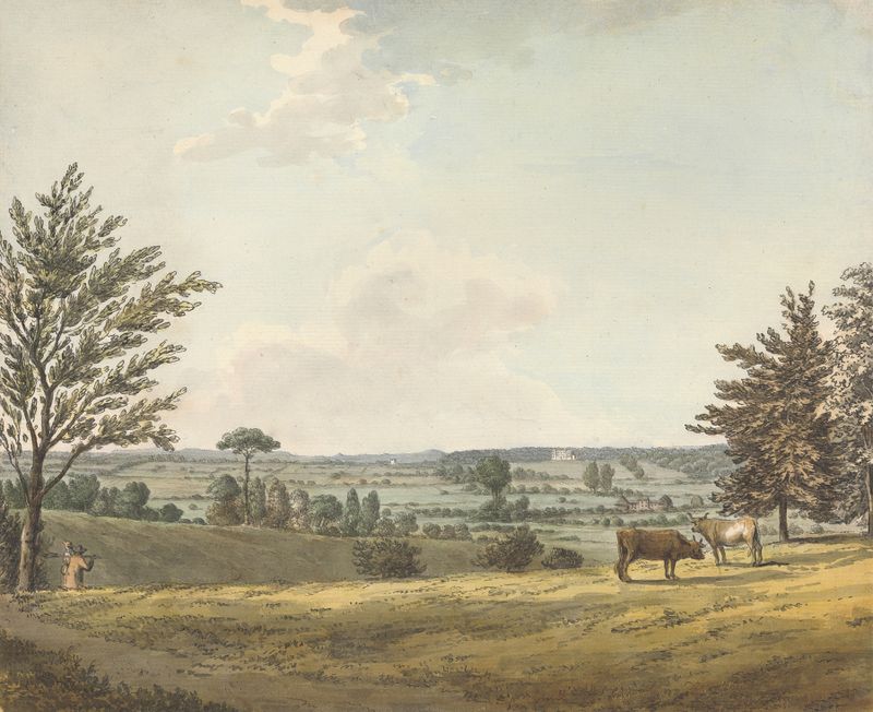 Englefield House in a landscape, oil painting by Samuel Hieronymus Grimm