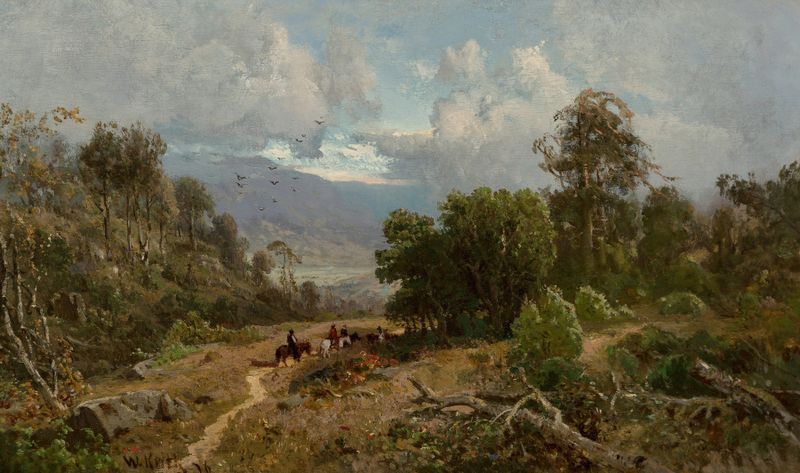 Paisaje del Valle del Río Ruso, pintura al óleo de William Keith