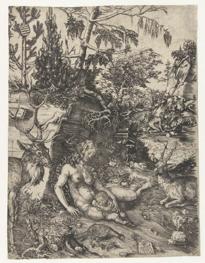 Gravura de Lucas Cranach (I) retratando Johannes Chrysostomos em vestes vibrantes