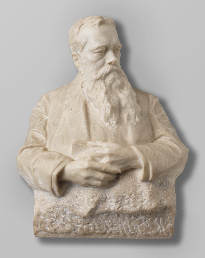 Marble bust of Victor Eugene Louis de Stuers by Toon Dupuis
