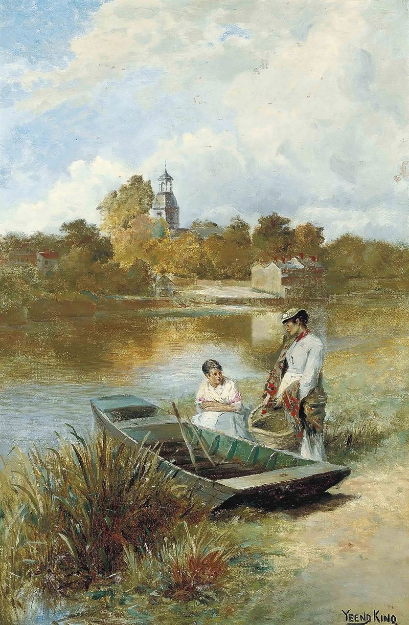 Paisagem de Sunbury-On-Thames por Henry John Yeend King, impressionismo