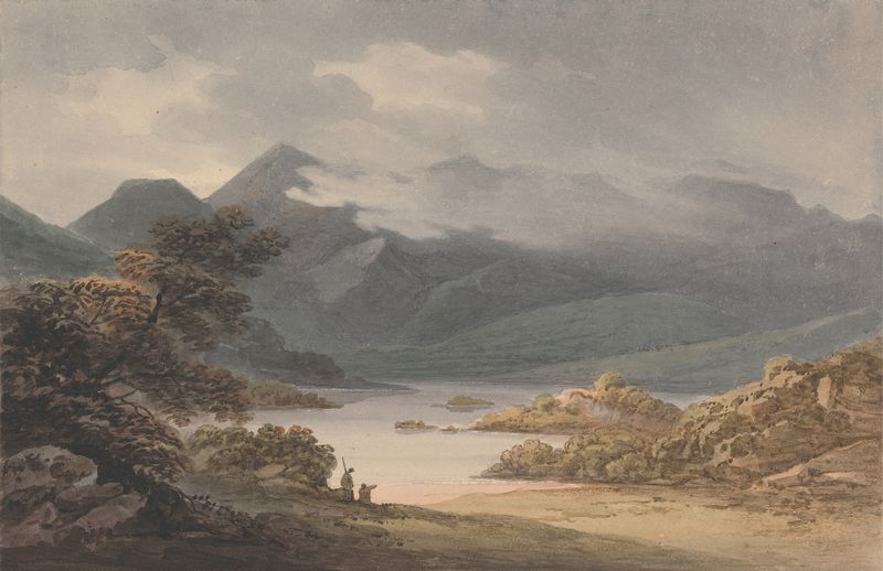 View on the Upper Lake by Isaac Weld, oil painting depicting a serene landscape with water and trees.