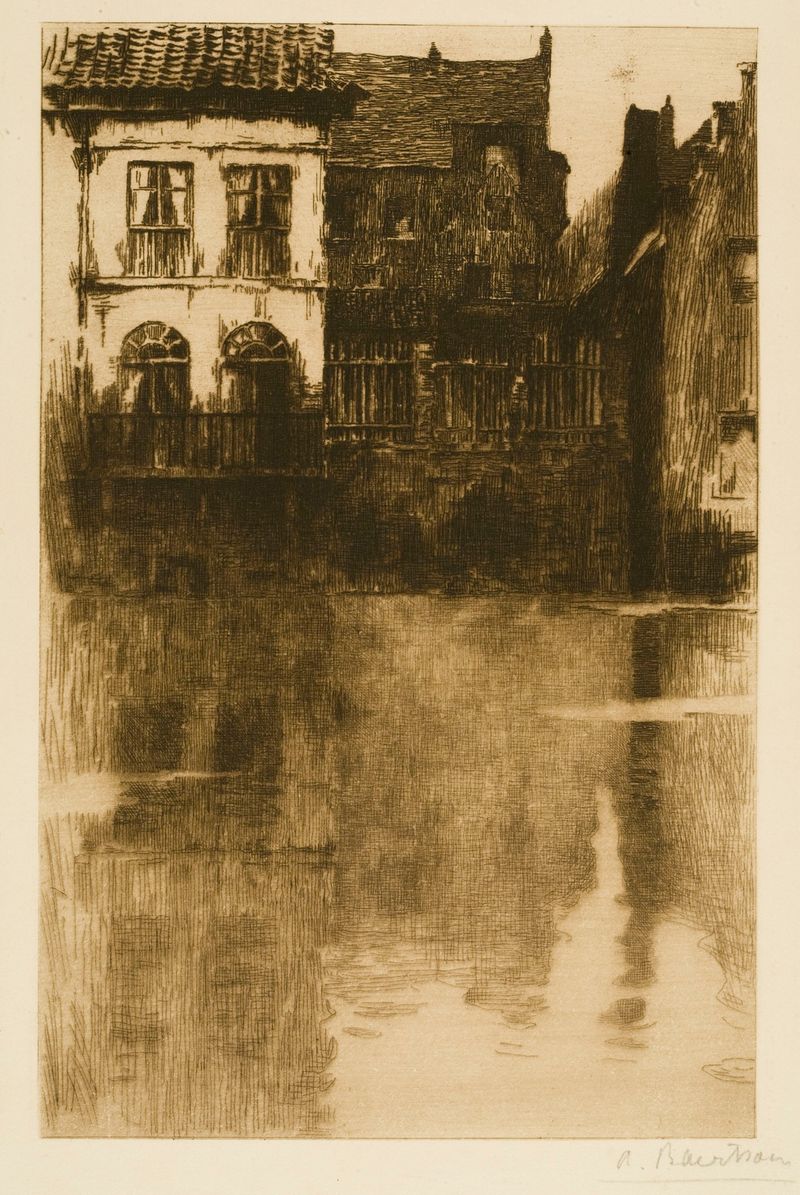Old Houses on the Waterfront, oil on canvas by Albert Baertsoen