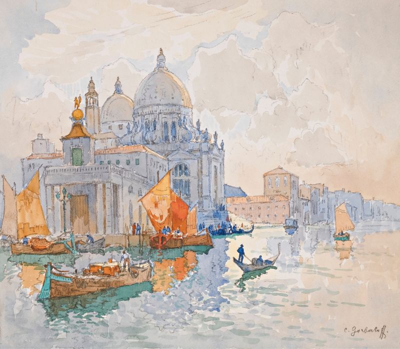 Santa Maria Della Salute, oil on canvas by Konstantin Ivanovich Gorbatov