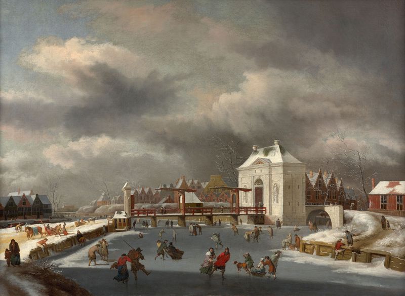 Heiligewegpoort en Ámsterdam, pintura al óleo de Jan van Kessel