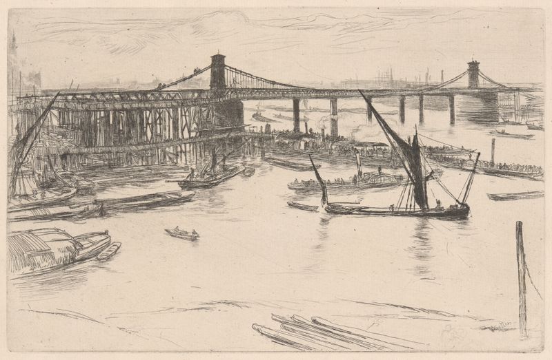 Old Hungerford Bridge, óleo sobre lienzo de James Abbott McNeill Whistler