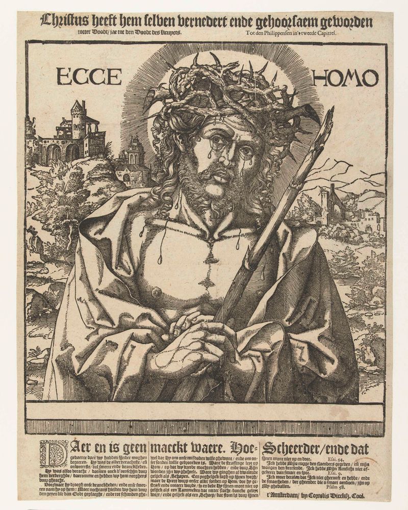 Retrato de un hombre con rostro iluminado, papel de Cornelis Anthonisz.