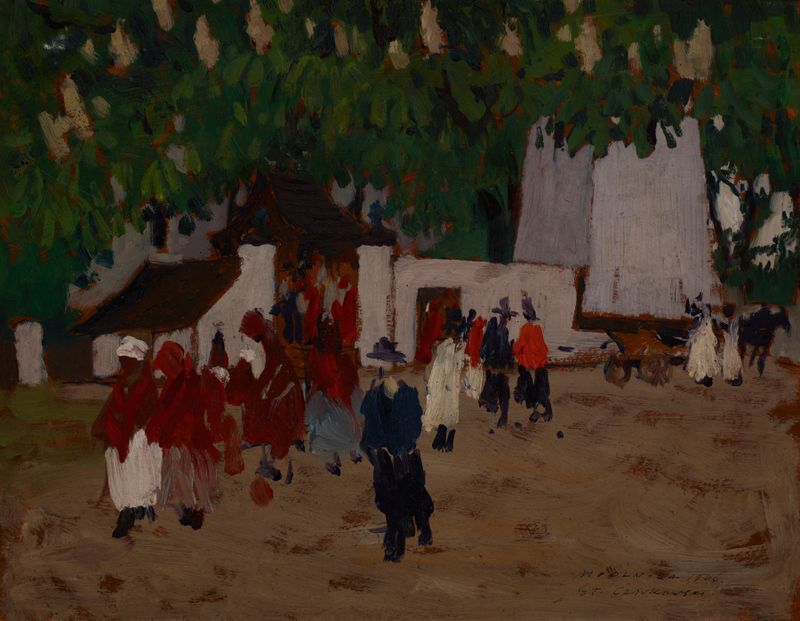 Landscape of Modlnica near Krakow, oil on canvas by Stanisław Czajkowski