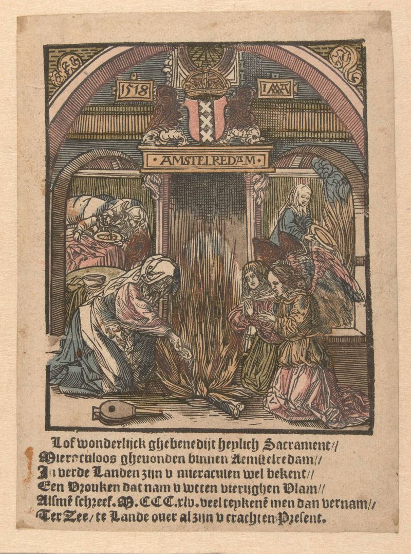 Religious scene with a priest holding the host, Jacob Cornelisz van Oostsanen, oil painting