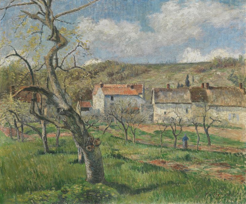 Landscape with hills and golden light, oil on canvas by Victor Vignon