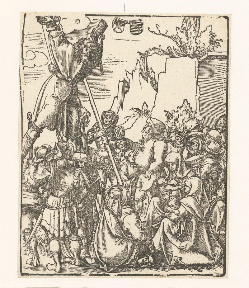 Escena de crucifixión que representa a Andreas en papel de Lucas Cranach